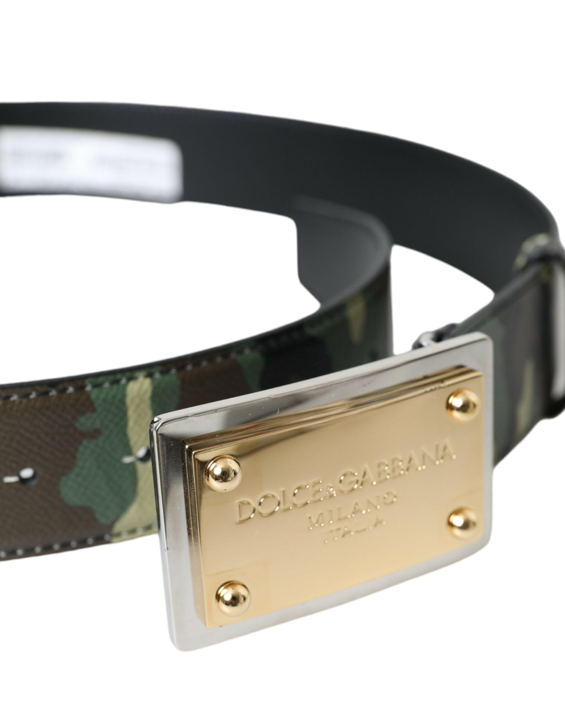 Camouflage Leather Gold Buckle Belt Men