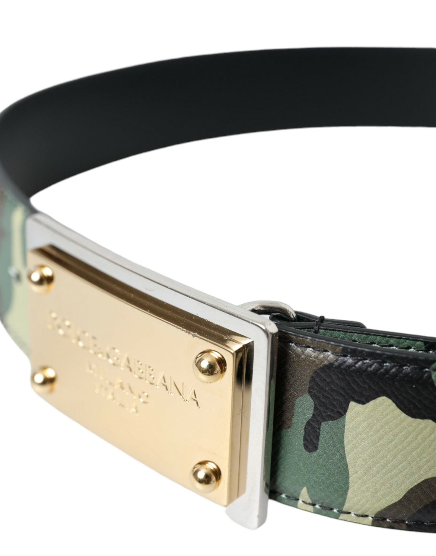 Camouflage Leather Gold Buckle Belt Men