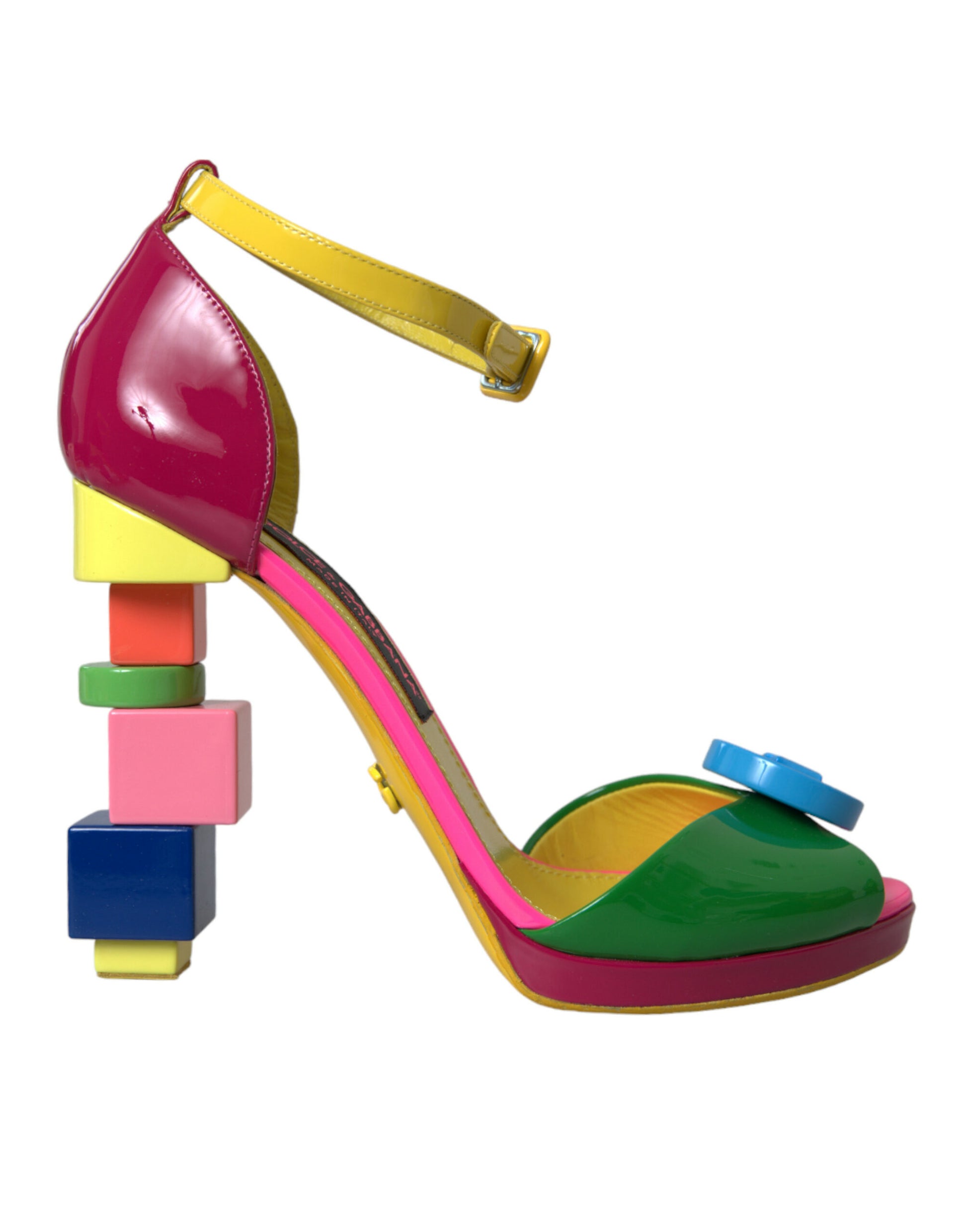 Multicolor Leather Heels Sandals Shoes