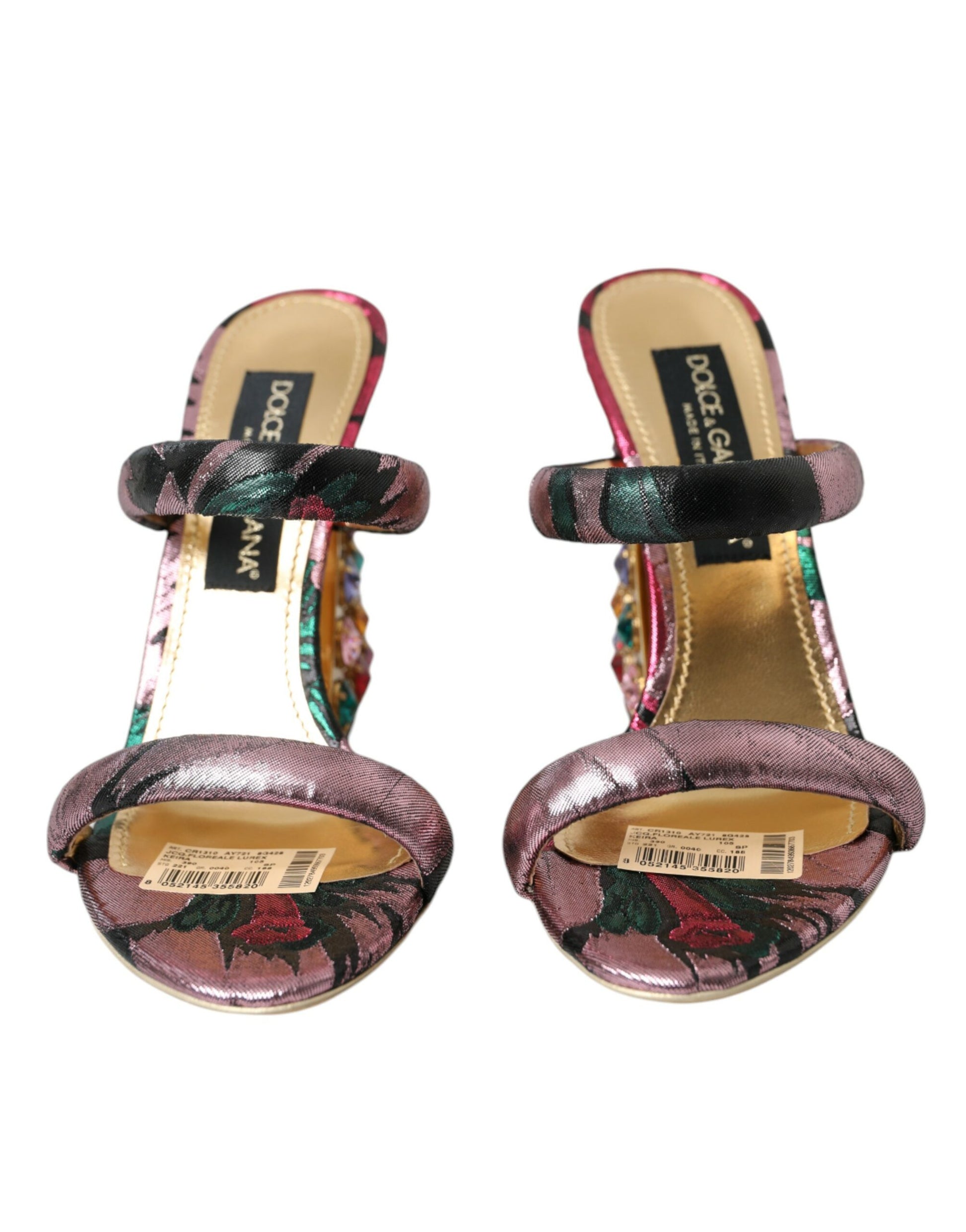 Multicolor Jacquard Crystals Sandals Shoes