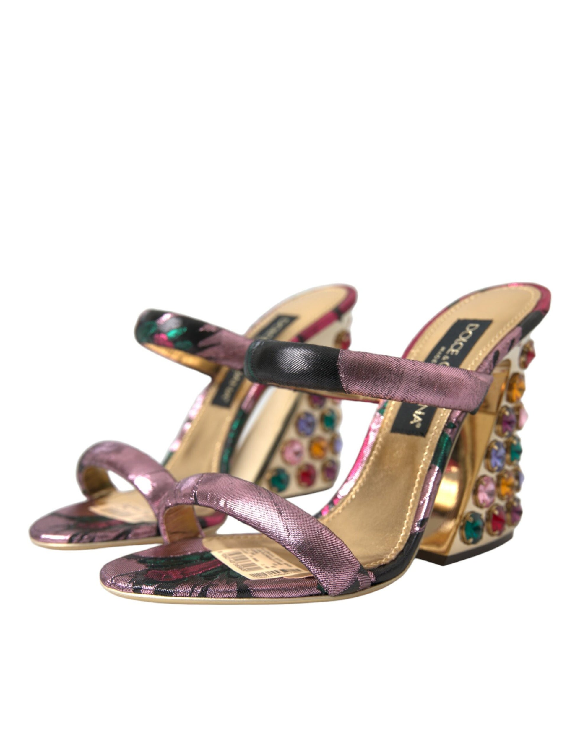 Multicolor Jacquard Crystals Sandals Shoes