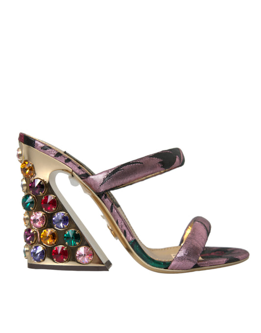 Multicolor Jacquard Crystals Sandals Shoes