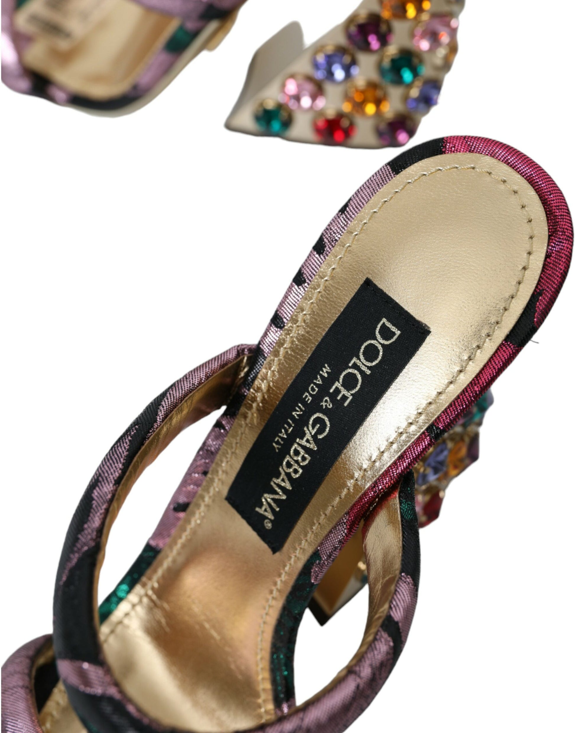 Multicolor Jacquard Crystals Sandals Shoes