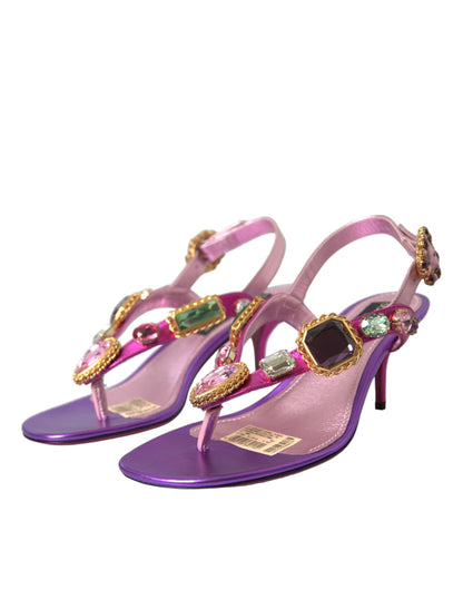 Multicolor Crystals Slingback Sandals Shoes