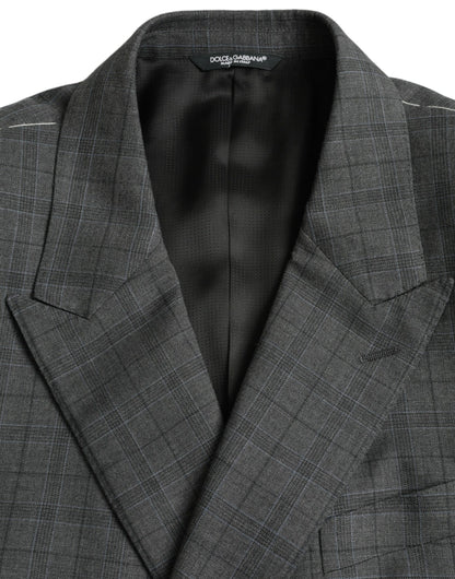 Gray Plaid Wool MARTINI Formal 2 Piece Suit