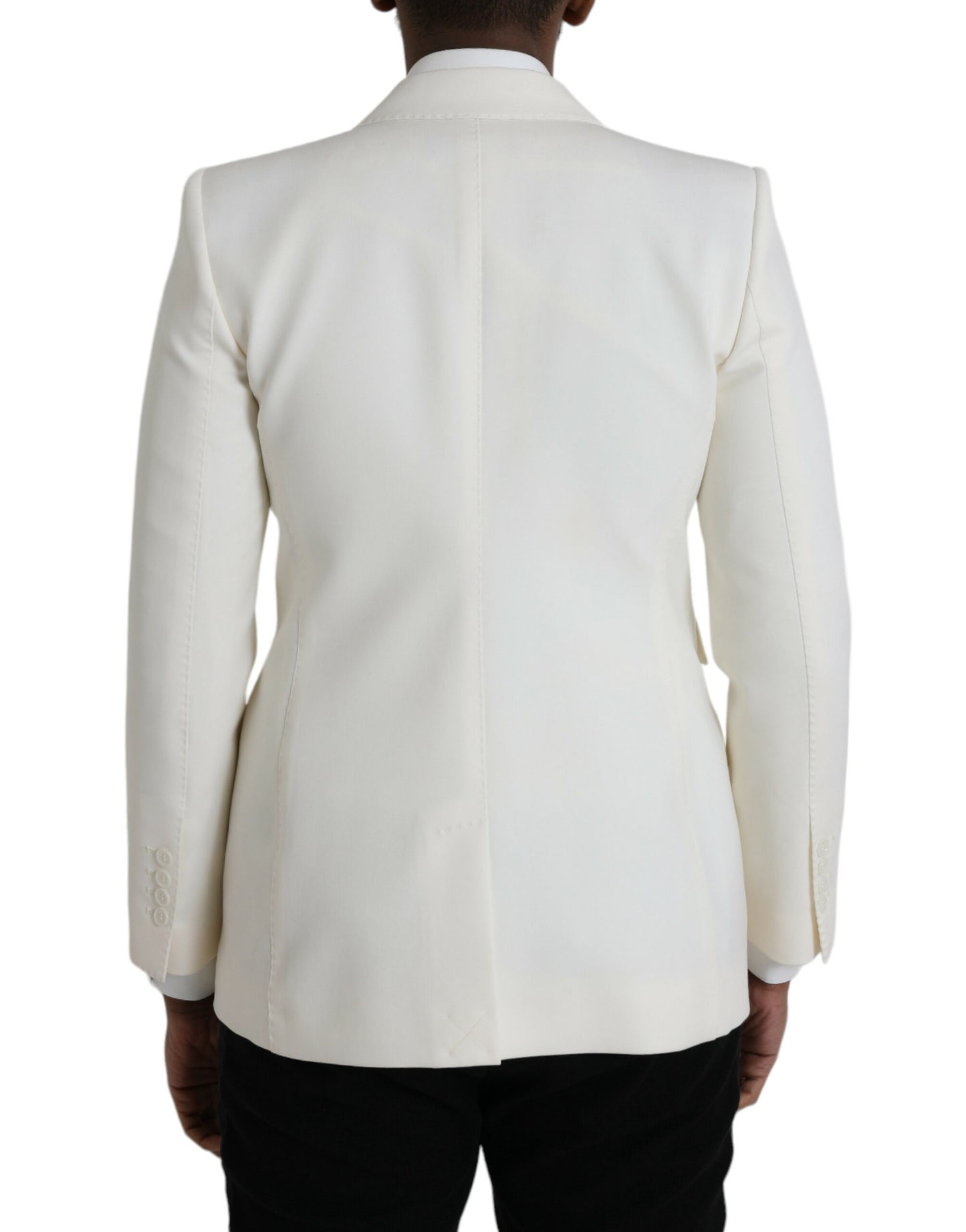 White Wool Single Breasted Coat Blazer