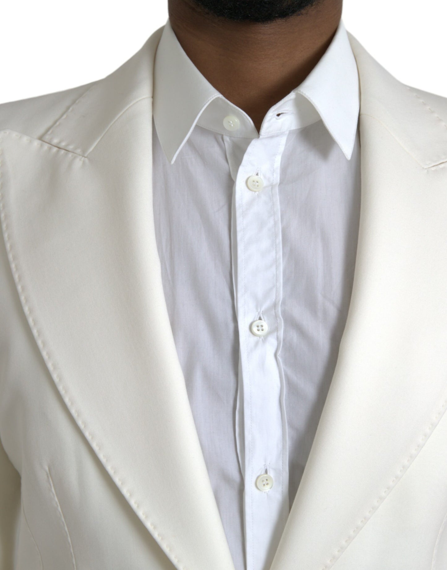 White Wool Single Breasted Coat Blazer