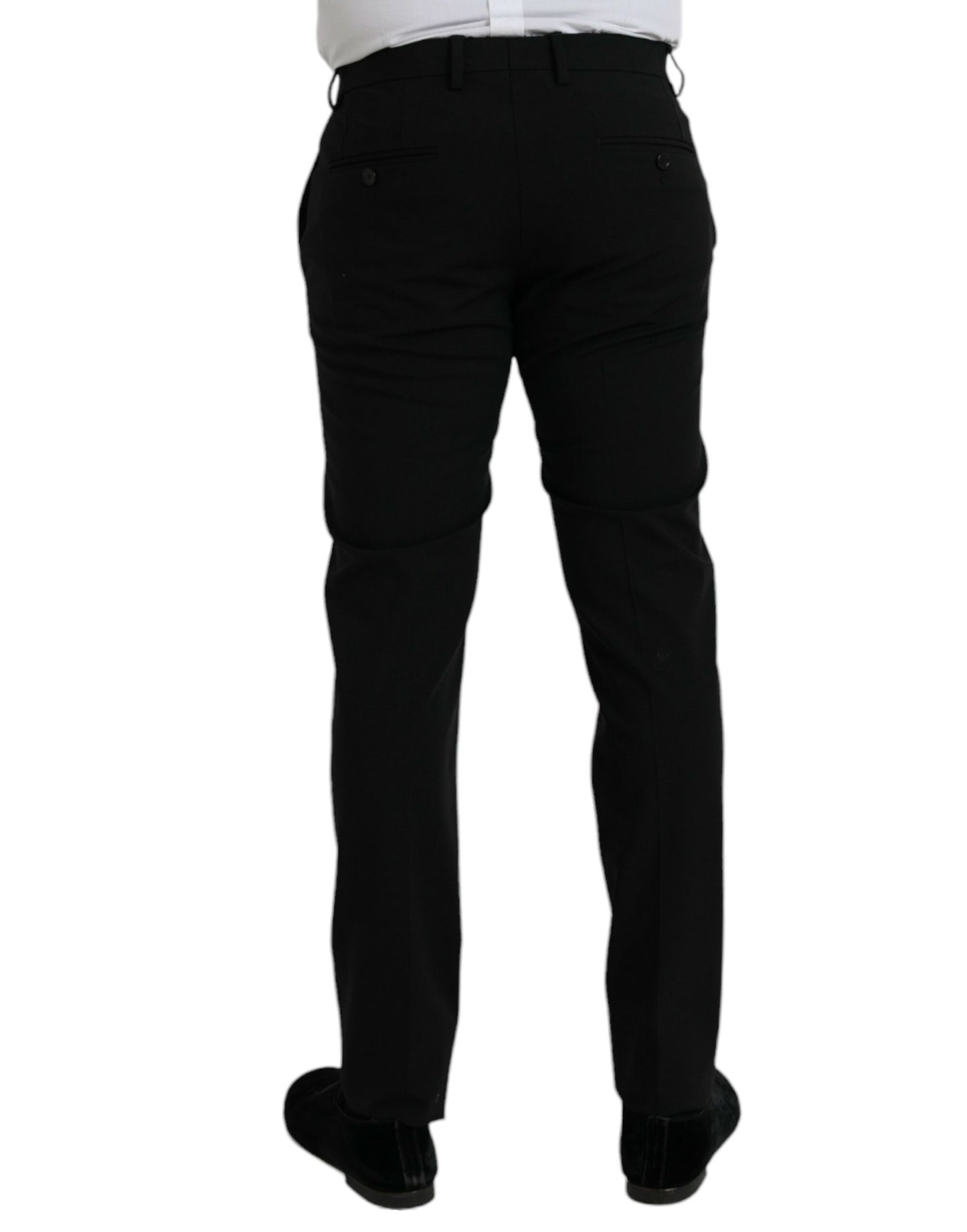 Black Wool Slim Fit Dress Formal Pants