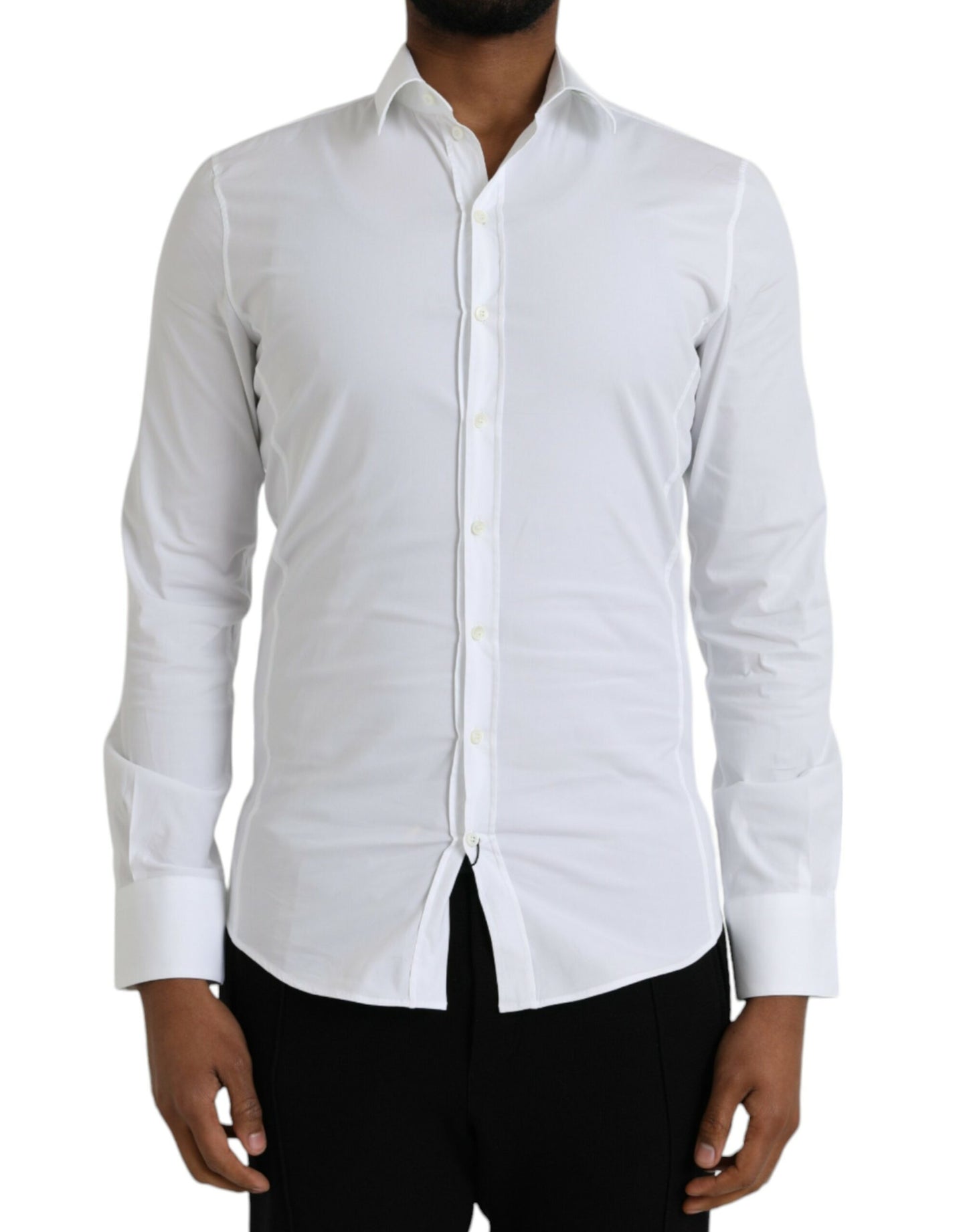 White Cotton Stretch Formal SICILIA Shirt