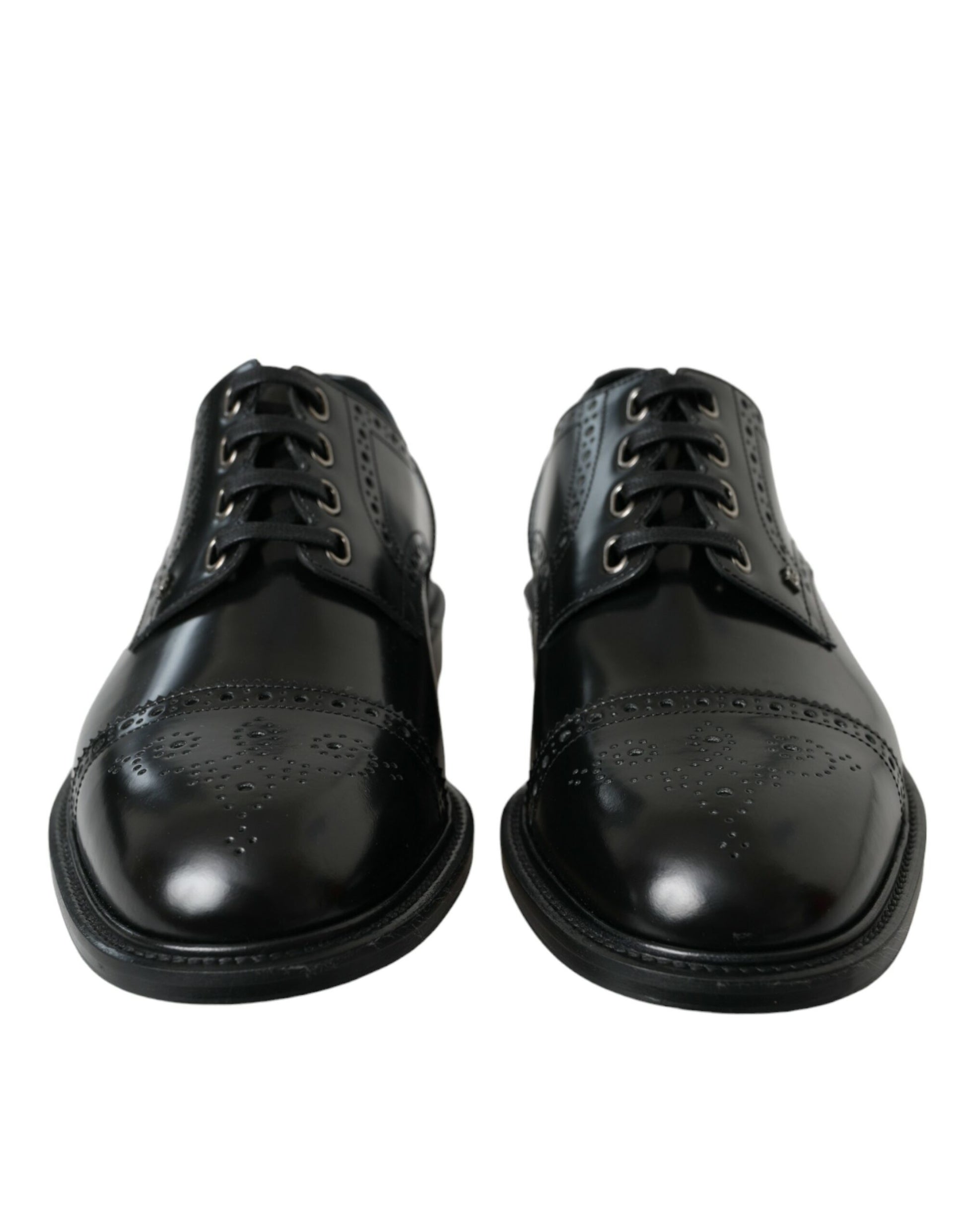 Black Leather Oxford Wingtip Derby Shoes