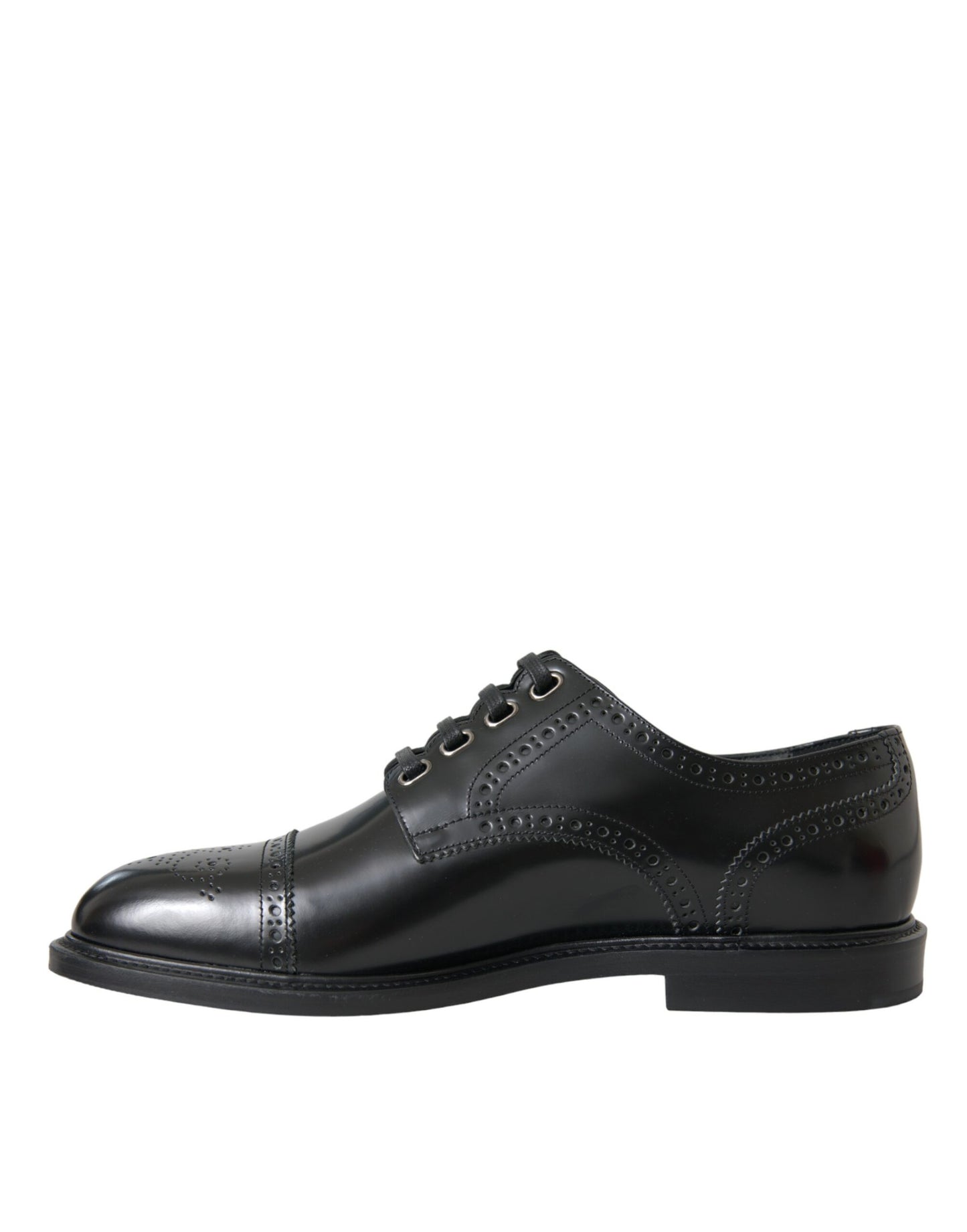 Black Leather Oxford Wingtip Derby Shoes