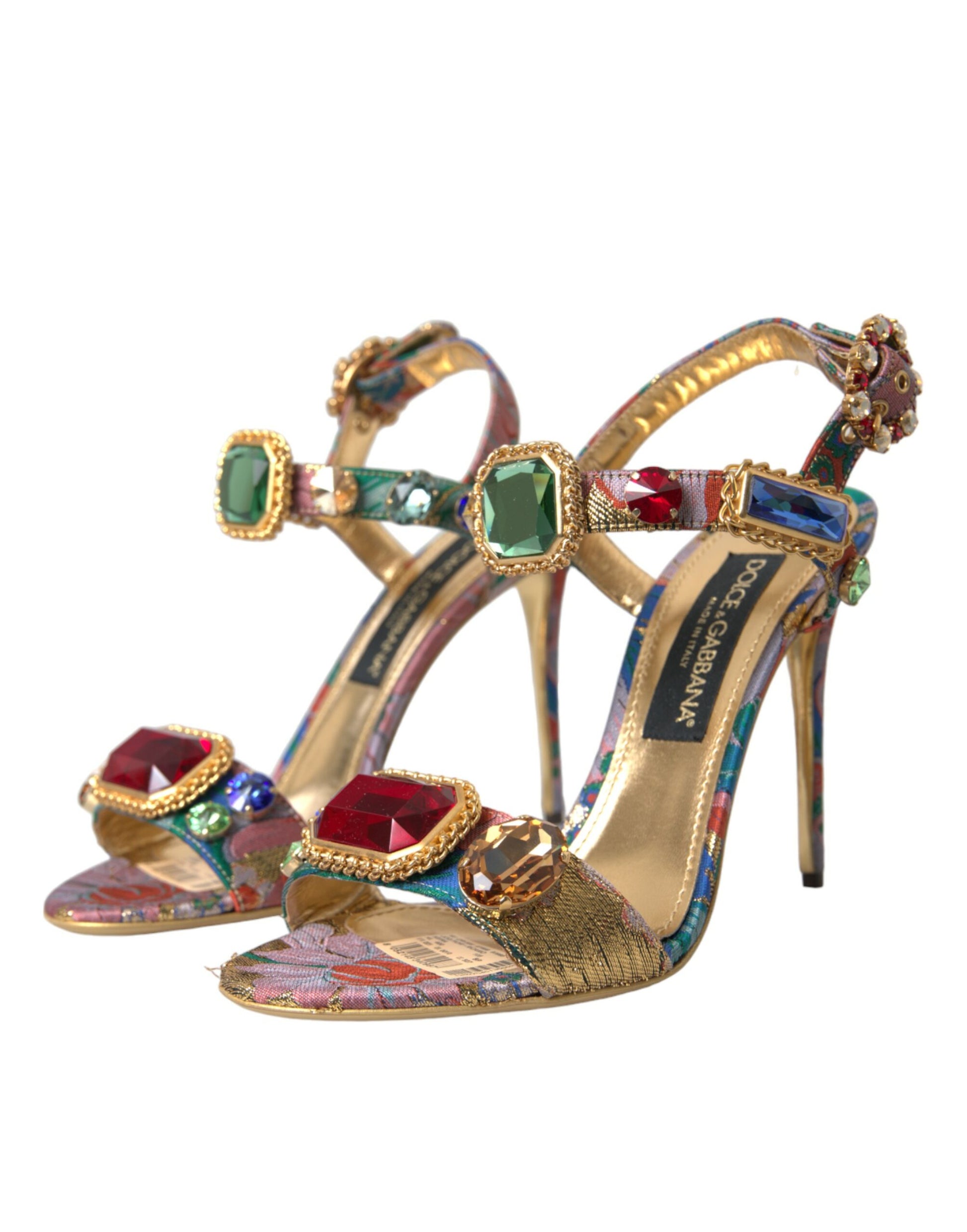 Multicolor Jacquard Crystals Sandals Shoes