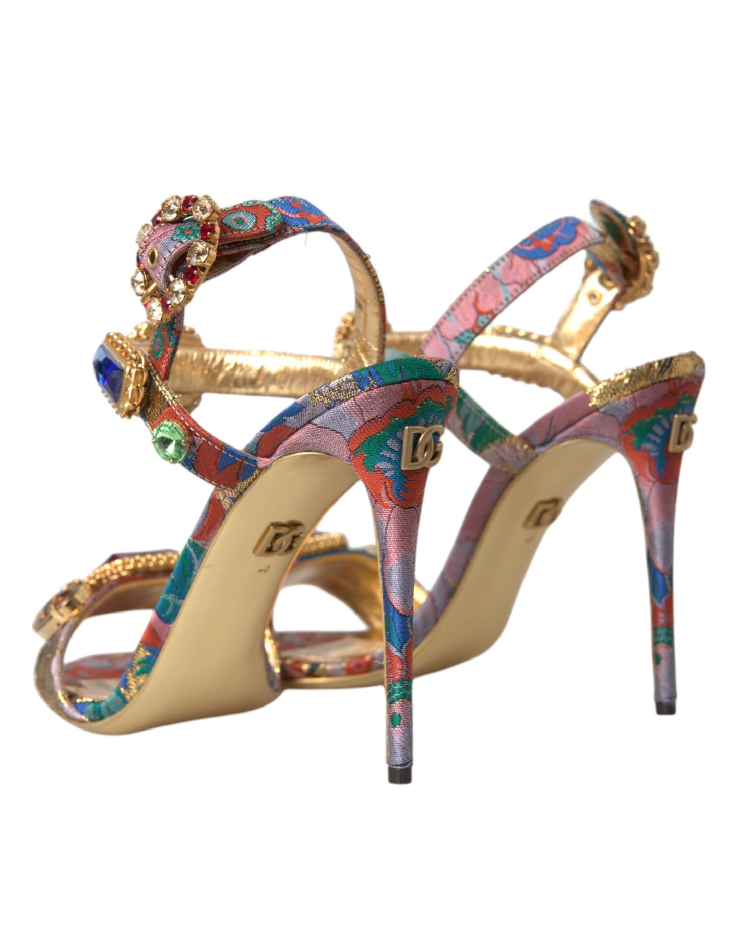 Multicolor Jacquard Crystals Sandals Shoes