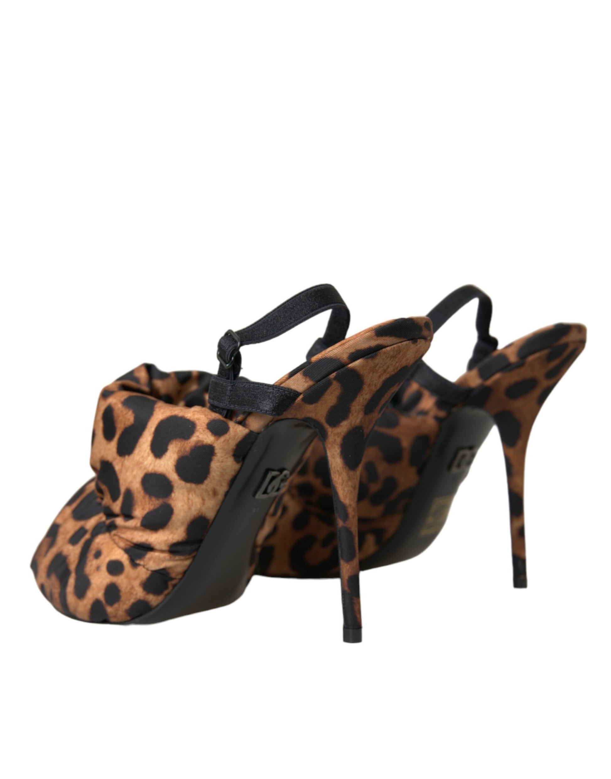 Brown Leopard Slingback Heels Sandals Shoes