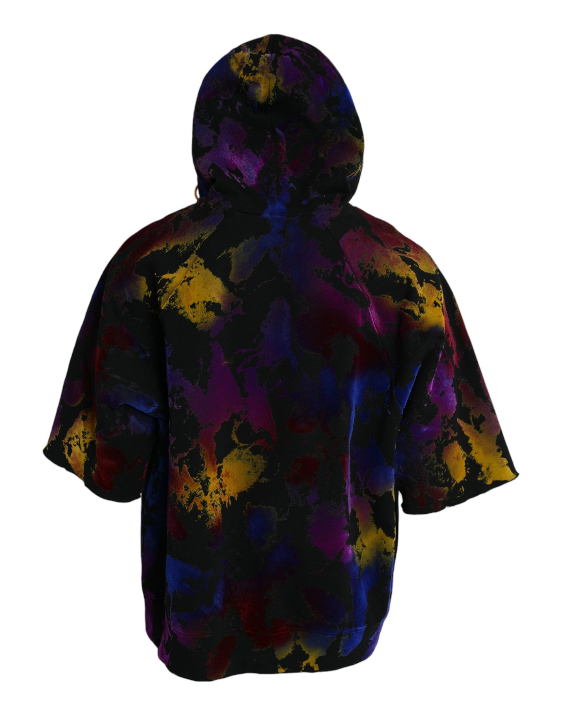 Black Tie Dye Logo Cotton Hooded Sweatshirt Sweater