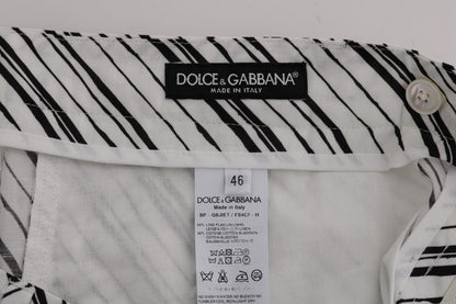 Elegant Striped Cotton-Linen Shorts