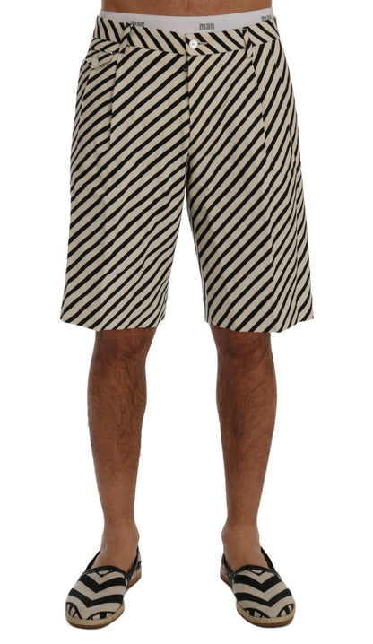 Striped Hemp Casual Shorts