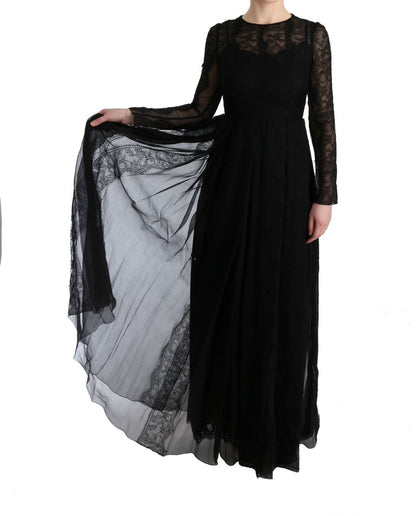 Elegant Black Sheath Long Sleeve Dress