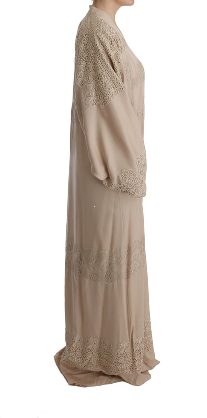 Elegant Beige Cape Kaftan Dress