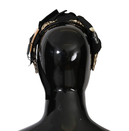 Crystal-Embellished Gold Brown Diadem Headband