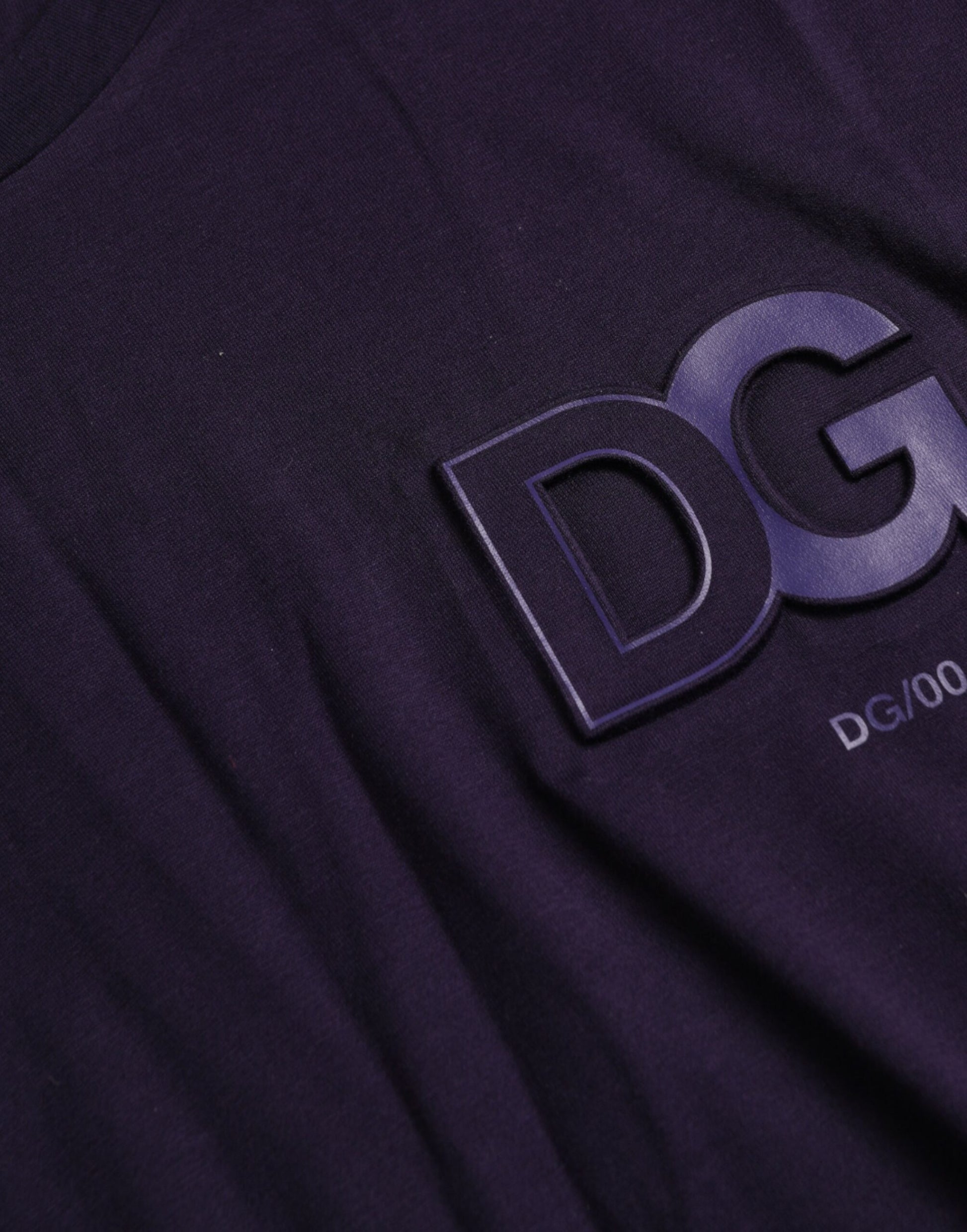 Purple Logo Patch Short Sleeve Cotton T-shirt