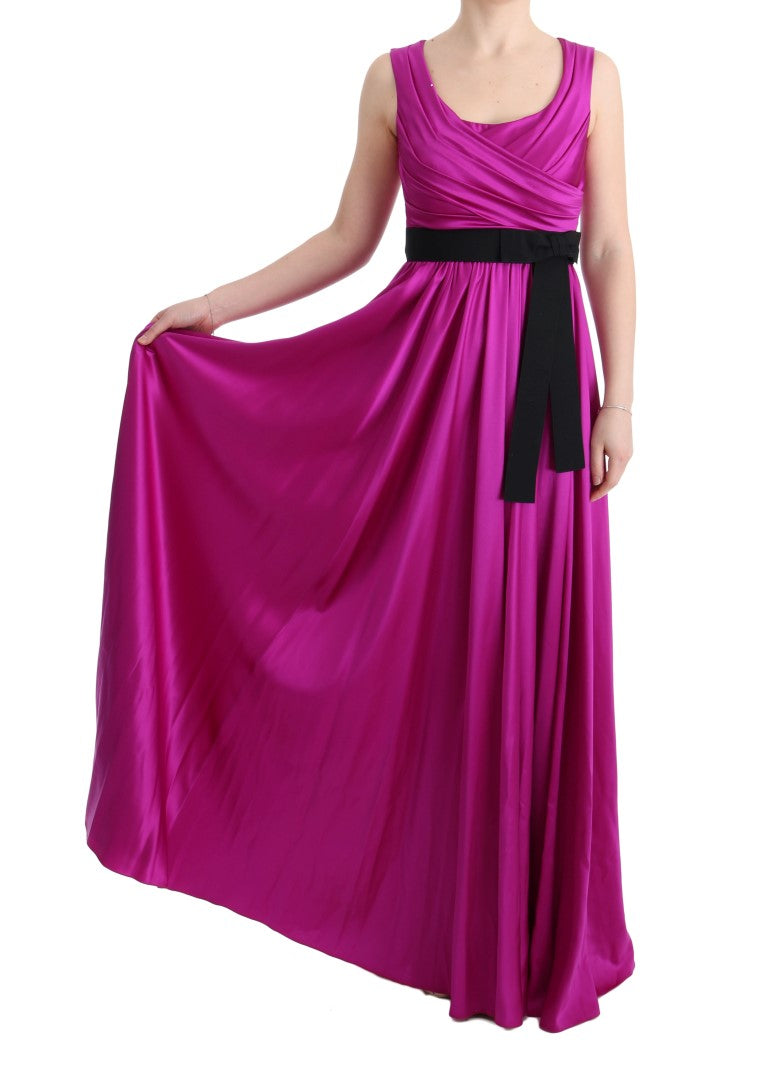 Elegant Pink Silk Gown Dress