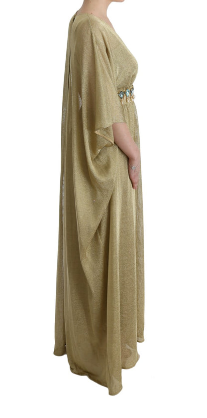 Elegant Gold Shift Gown Dress