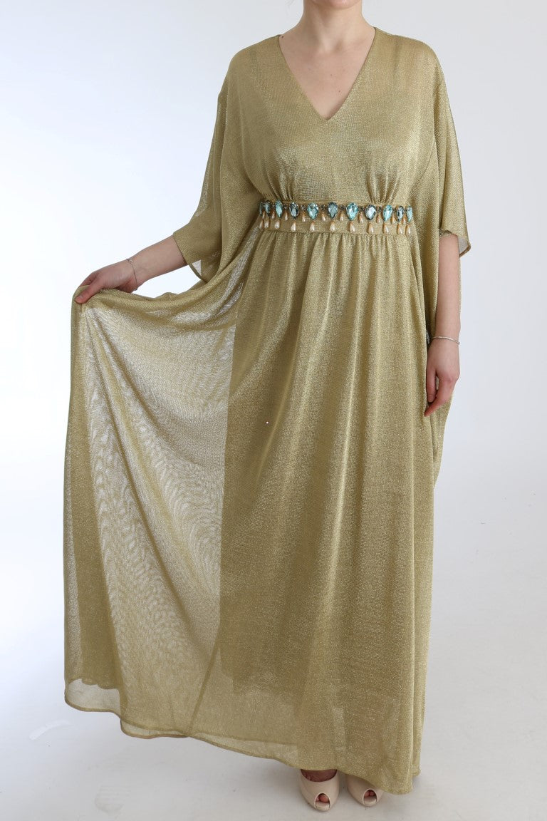 Elegant Gold Shift Gown Dress