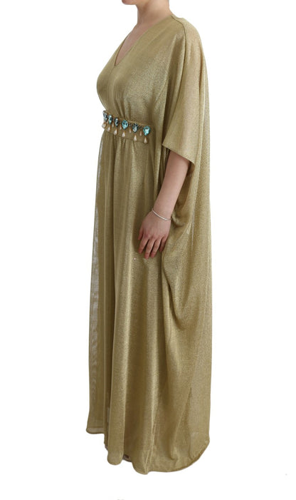 Elegant Gold Shift Gown Dress