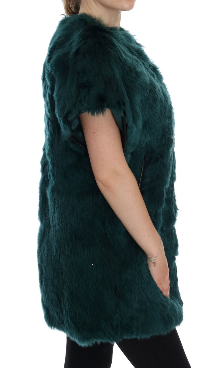 Exquisite Green Alpaca Fur Long Vest