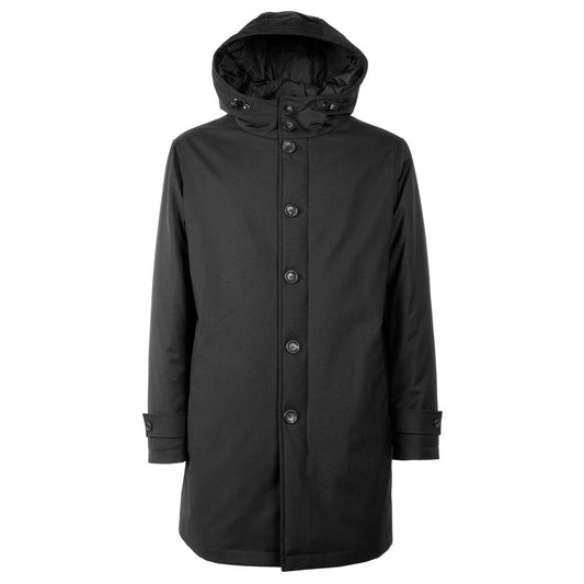 Black Virgin Wool Men Jacket