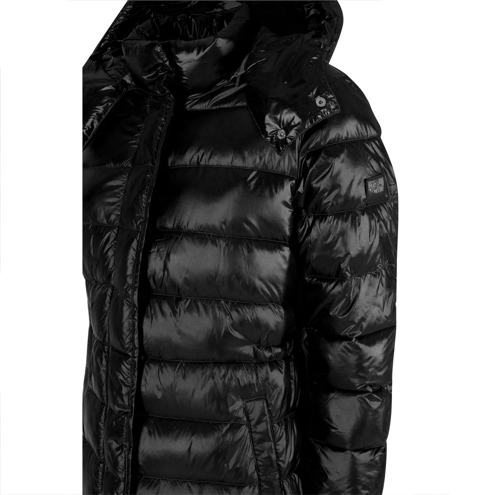 Chic Long Down Jacket with Hood for Women