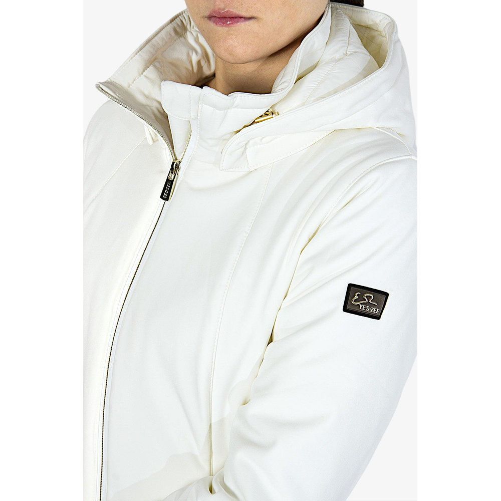 Elegant White Softshell Down Jacket