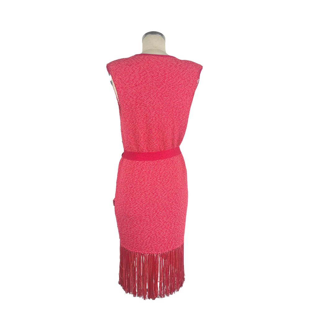 Fuchsia Sleeveless V-Neck Cardigan