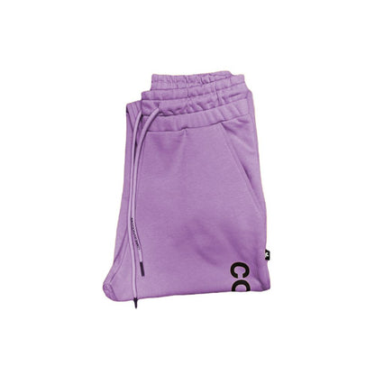 Chic Purple Cotton Sweatpants with Logo Print