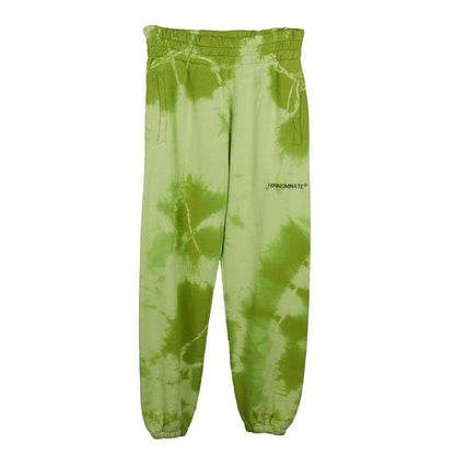 Iridescent Green Cotton Fleece Trousers