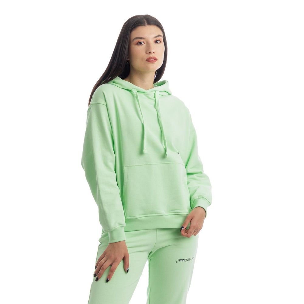 Chic Green Cotton Hooded Sweatshirt