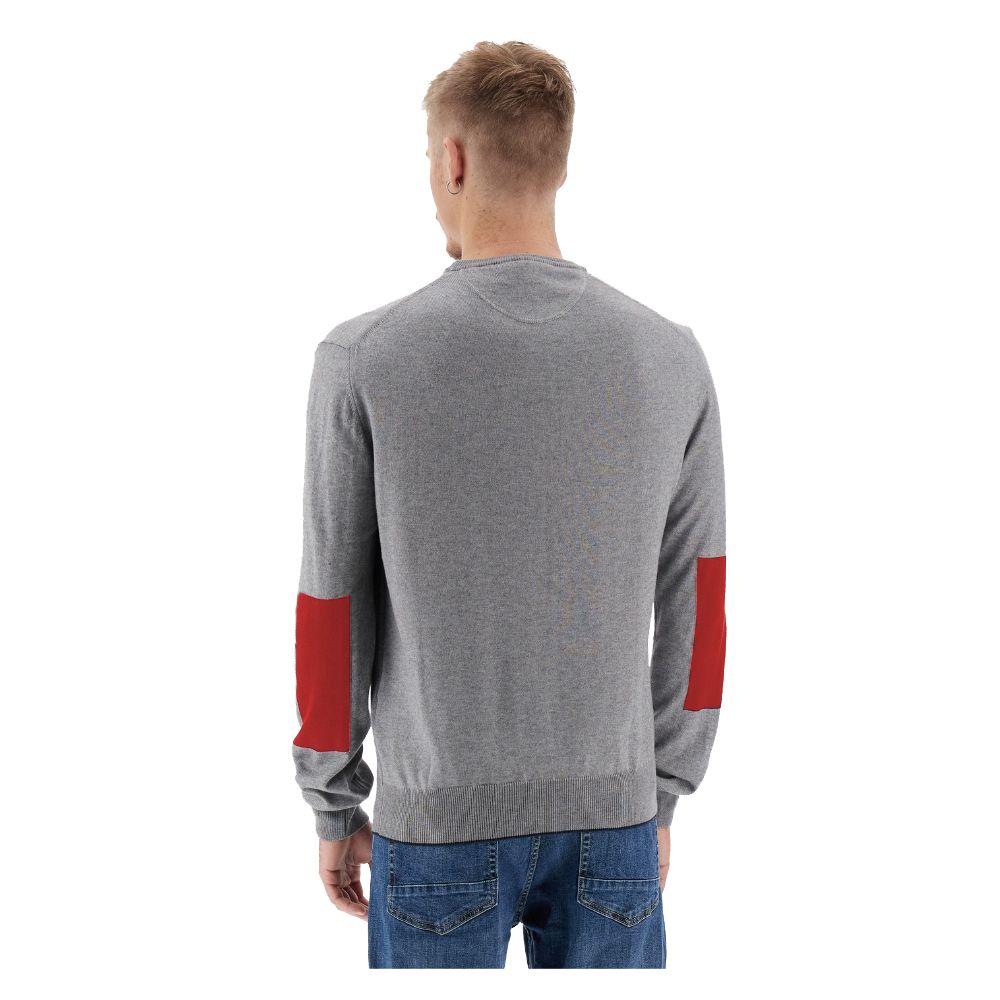 Gray Cotton Men Sweater