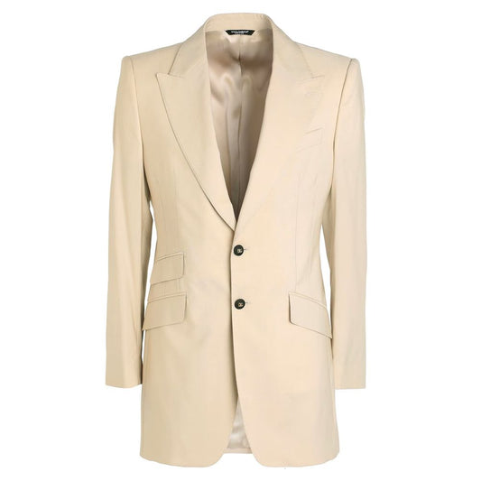 Beige Wool E Silk Blazer