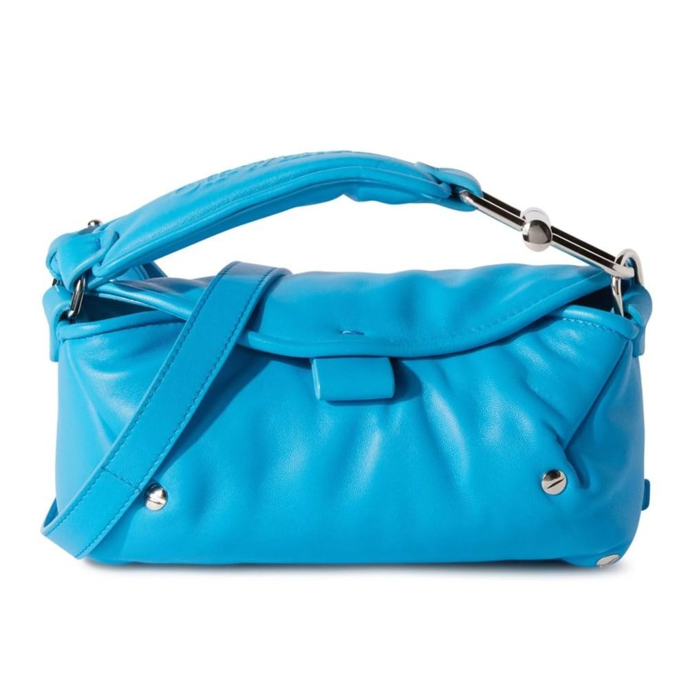 Blue Leather Crossbody Bag