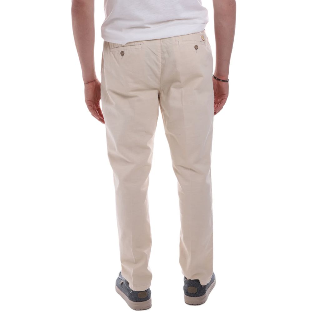 Chic Beige Regular Fit Cotton Trousers