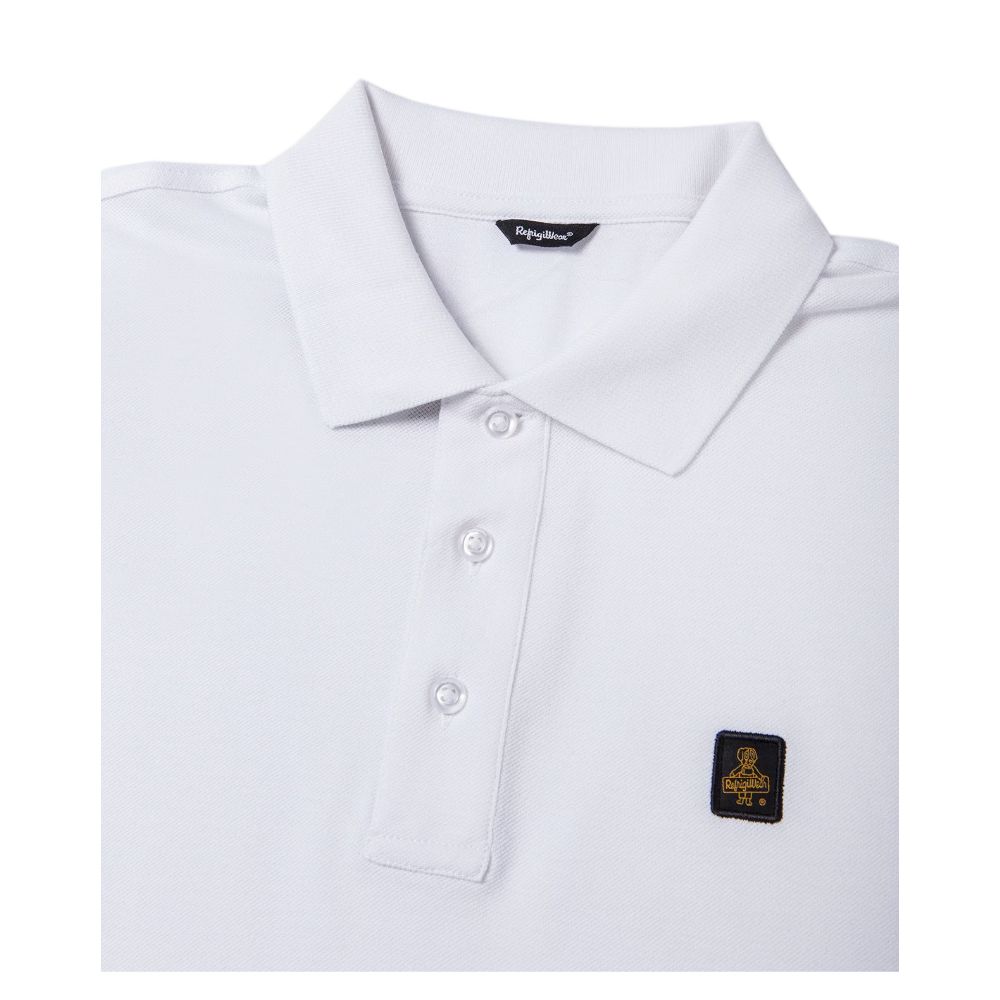 Elegant White Polo with Embroidered Logo