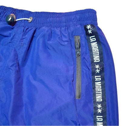 Blue Polyester Men's Swimwear Boxer