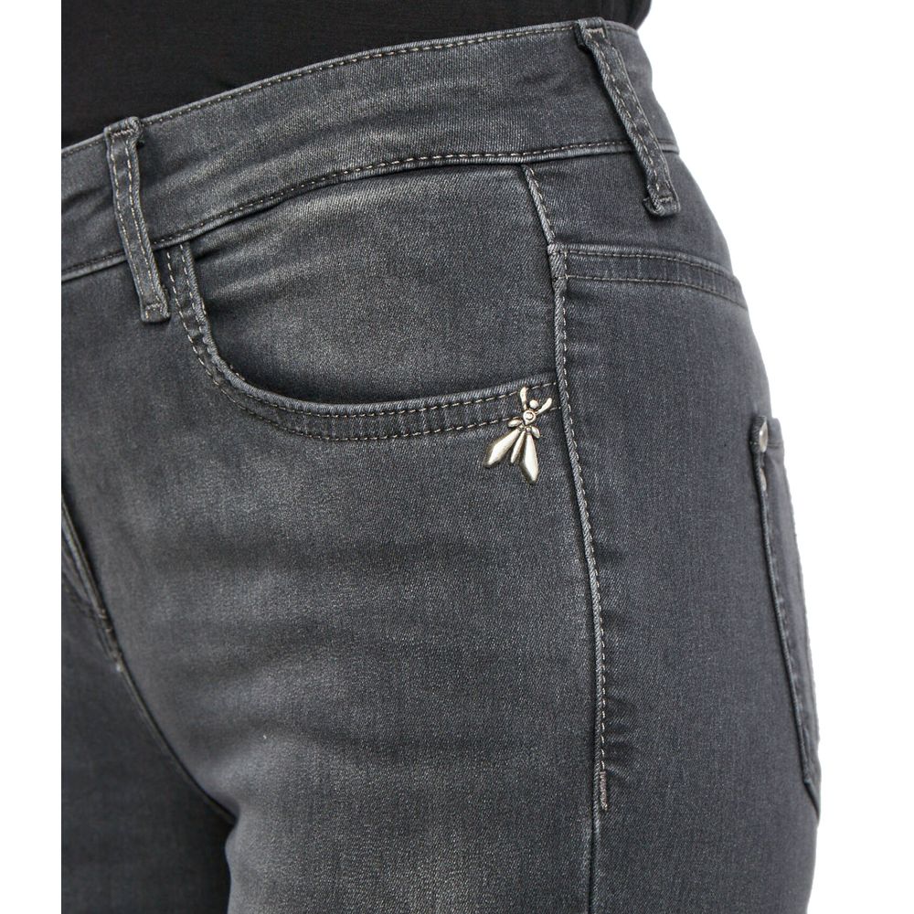 Sleek Grey Skinny Jeans with Embroidery Detail