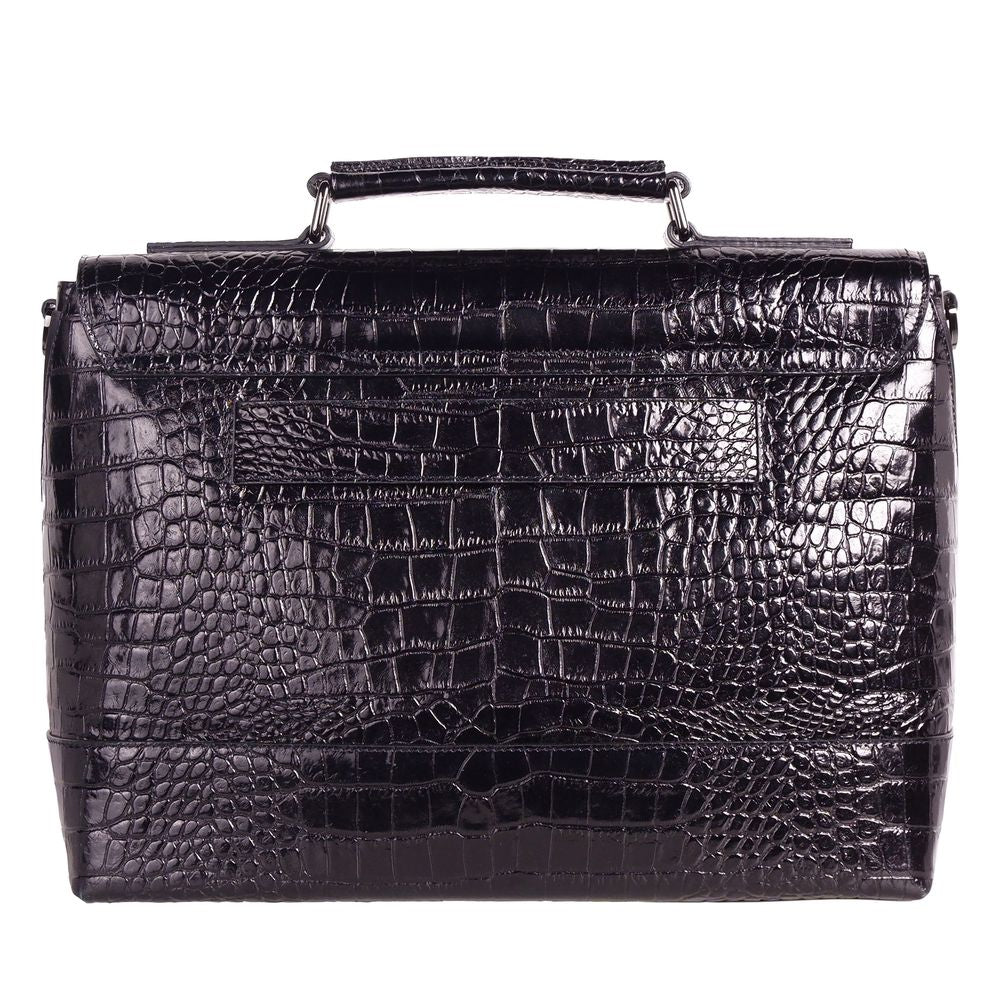 Elegant Python-Print Calfskin Briefcase