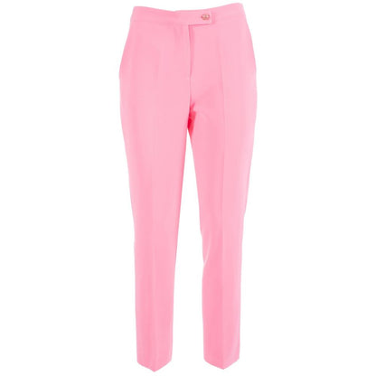 Elegant Pink Crepe Trousers for Women