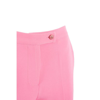 Elegant Pink Crepe Trousers for Women