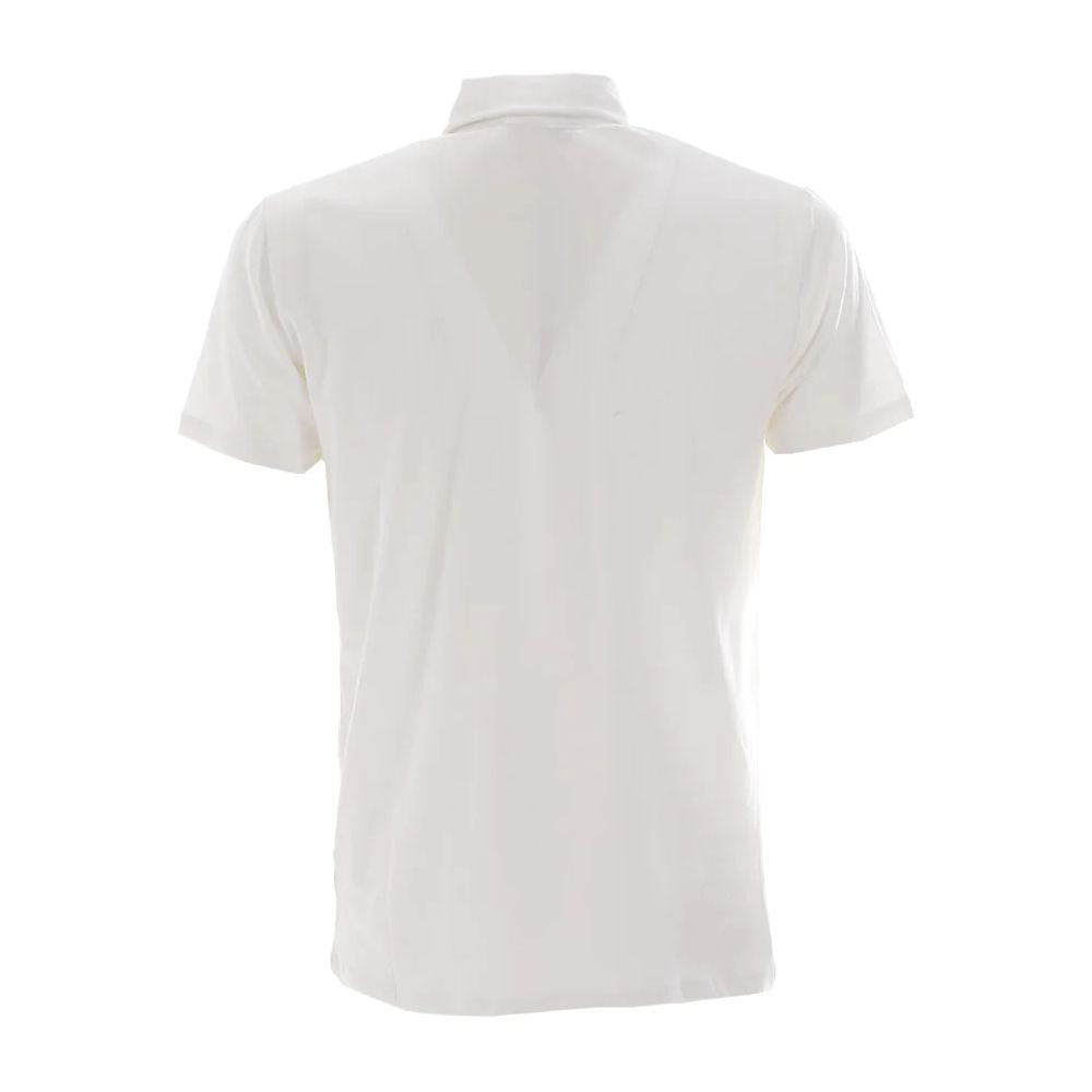 Elegant White Cotton Stretch Polo