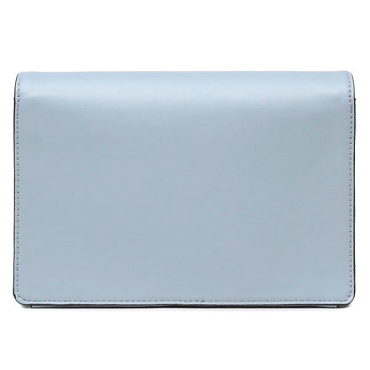 Elegant Light Blue Faux Leather Shoulder Bag