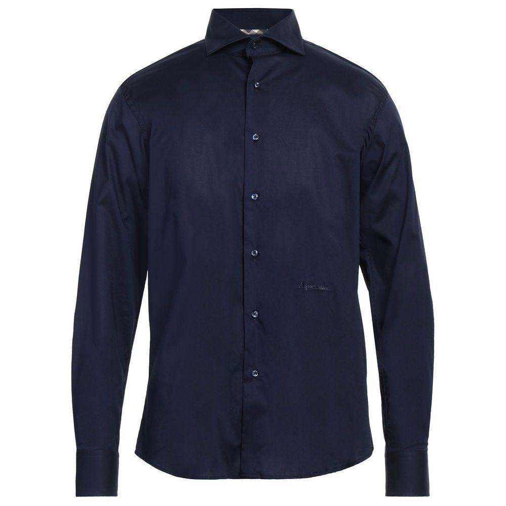 Elegant Blue Cotton Logo Shirt